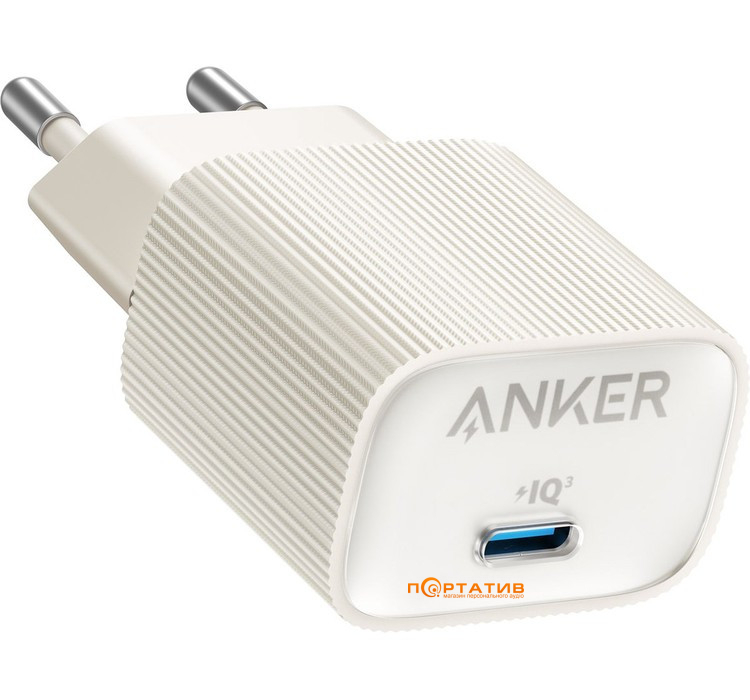 Зарядний пристрій Anker PowerPort 511 Nano IV 30W USB-C GaN White (A2337G21)