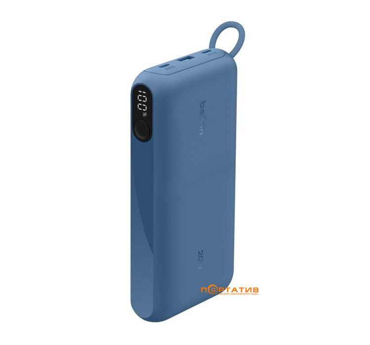 Внешний аккумулятор Belkin 20000mAh 20W PD w/Display USB-C Blue (BPB028HQBL)