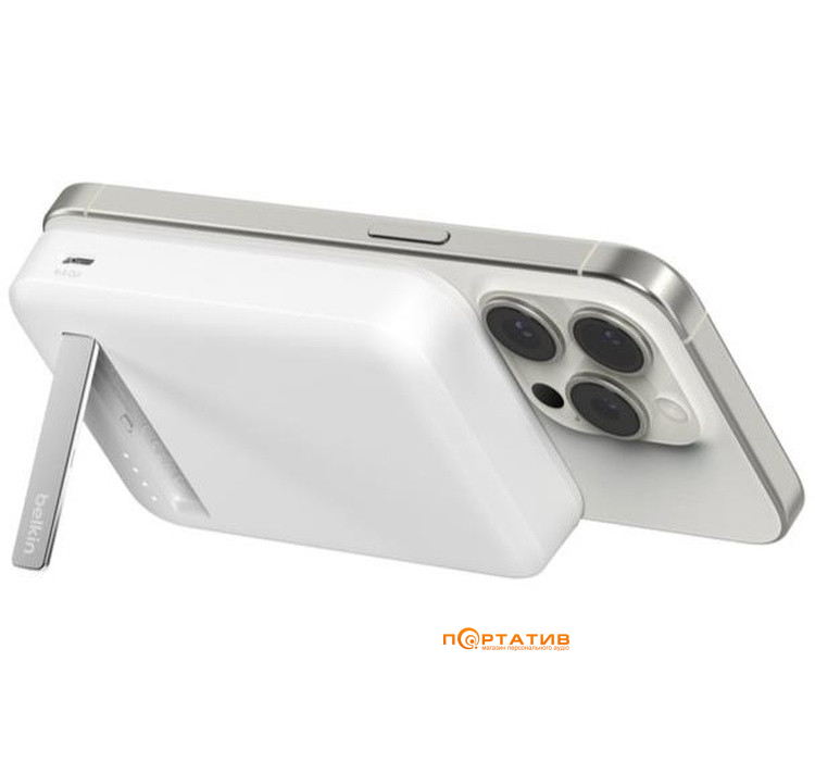 Внешний аккумулятор Belkin Power Bank 8000mAh 15W MagSafe Qi2, USB-C 20W PD White (BPD007BTWH)