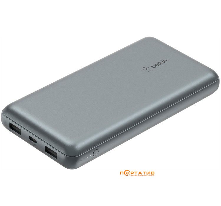 Внешний аккумулятор Belkin Power Bank 10000 15W Dual USB-A USB-C Grey (BPB011BTGY)