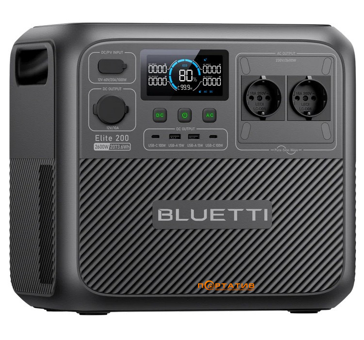 Зарядна станція Bluetti Elite 200 V2 2073Wh 2600W