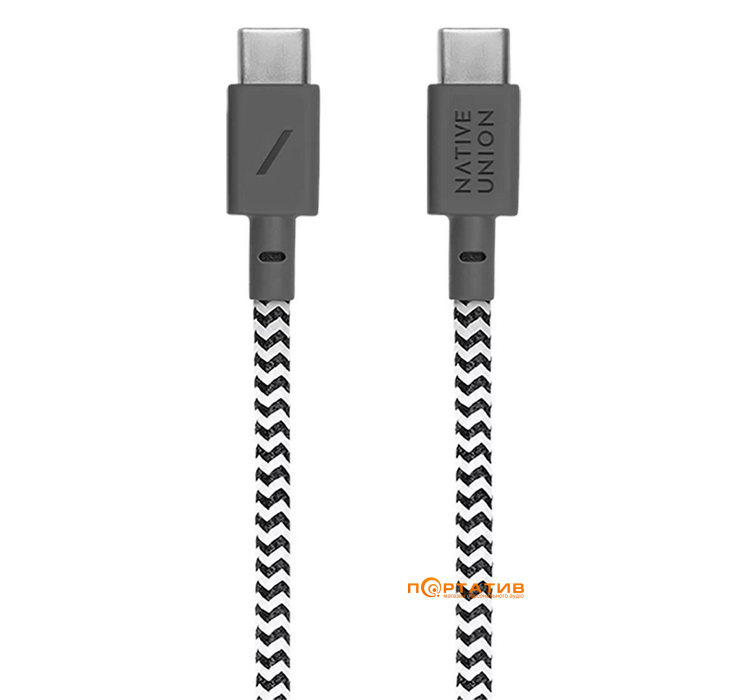 Кабель Native Union Belt Cable USB-C to USB-C Zebra (1.2 m) (BELT-C-ZEB-2-NP)