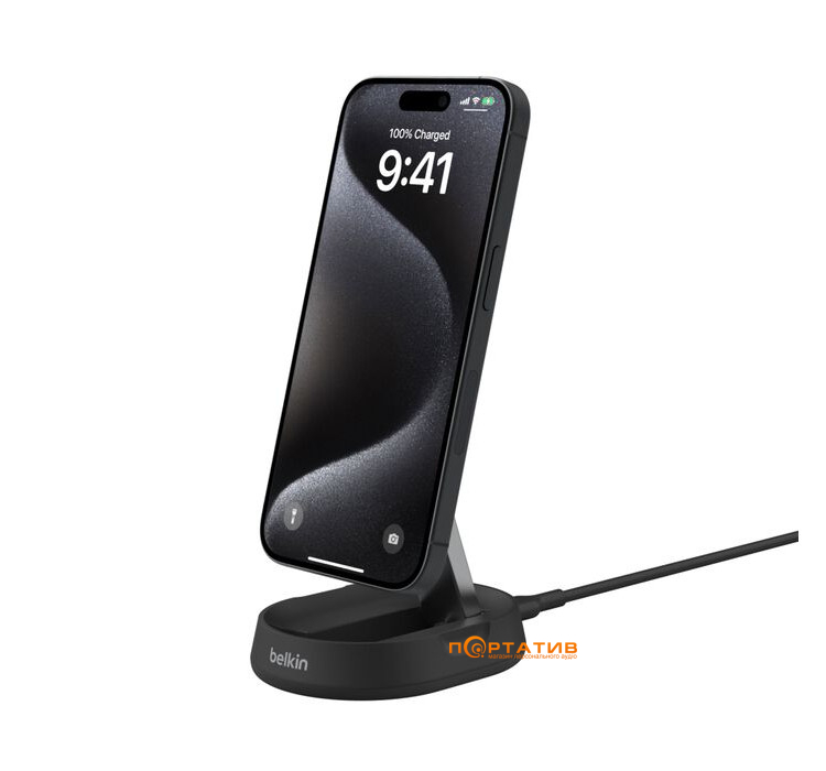 Беспроводное зарядное устройство Belkin Magnetic Stand Qi2 15W Black (WIA008VFBK)