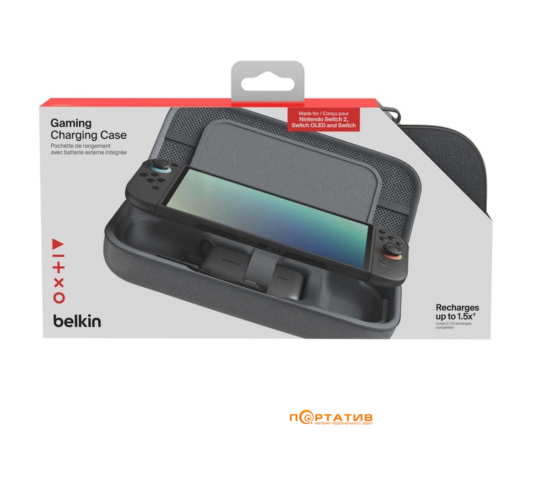 Чехол Belkin Nintendo Switch 2 Charging Case 10000mAh, Charcoal (ENA001HQCH-V2)