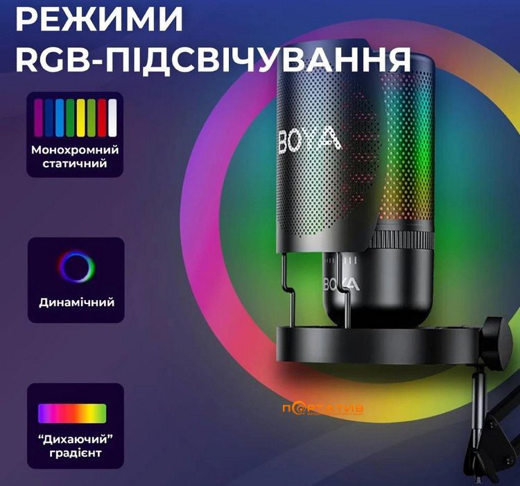 Мікрофон BOYA K3-02 RGB Black