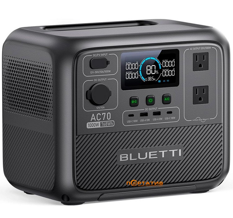 Зарядна станція Bluetti AC70 768Wh 1000W