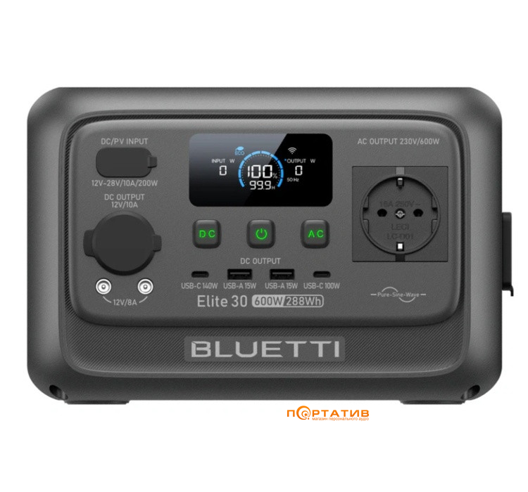 Зарядна станція Bluetti Elite 30 V2 288Wh 600W