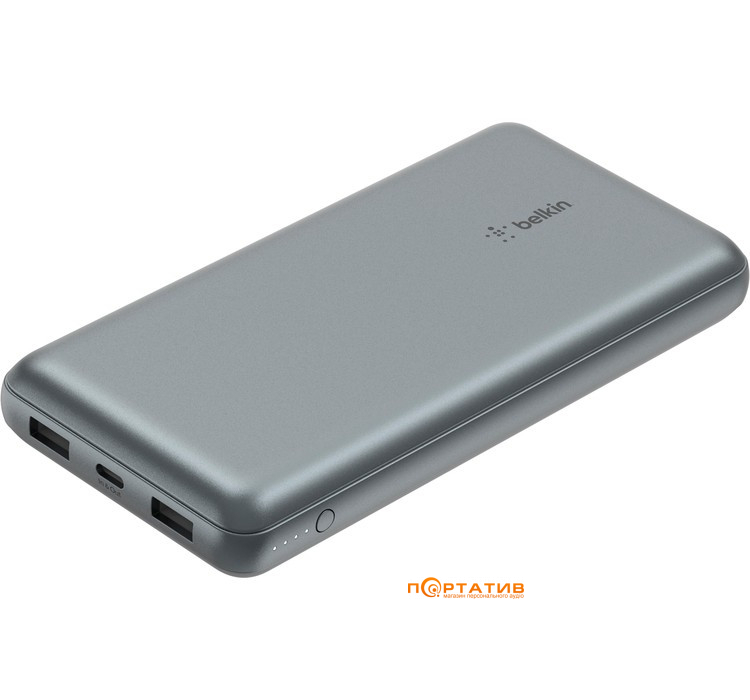 Зовнішній акумулятор Belkin Power Bank 20000 15W Dual USB-A USB-C Grey (BPB012BTGY)
