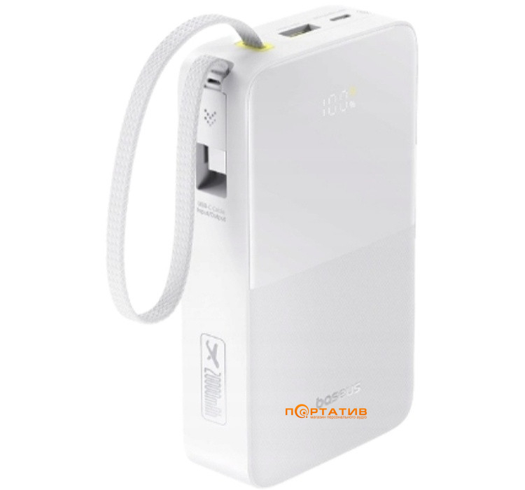 Внешний аккумулятор Baseus EnerFill Bipow2 Pro 22.5W PD 20000mAh w/cable White (E0027700)