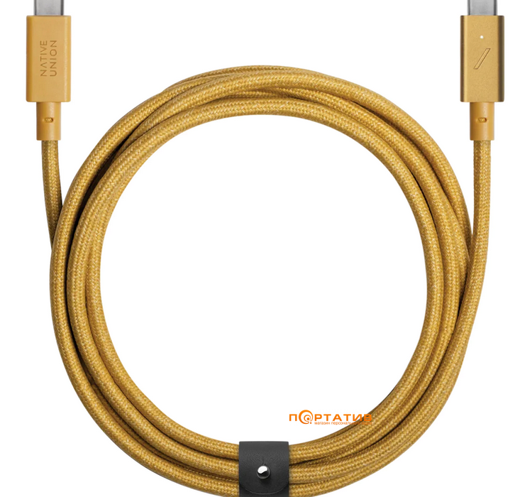 Кабель Native Union Belt Cable USB-C to USB-C Pro 240W Kraft (2.4 m) (BELT-PRO2-KFT-NP)