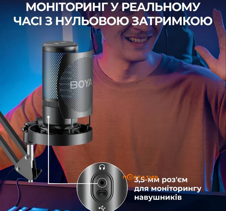 Мікрофон BOYA K3-02 RGB Black