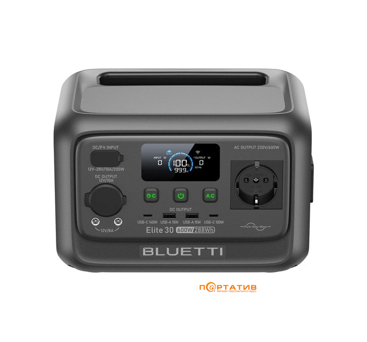 Зарядна станція Bluetti Elite 30 V2 288Wh 600W