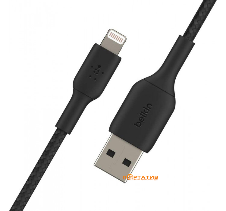 Belkin USB-A - Lightning BRAIDED 2 m Black (CAA002BT2MBK)