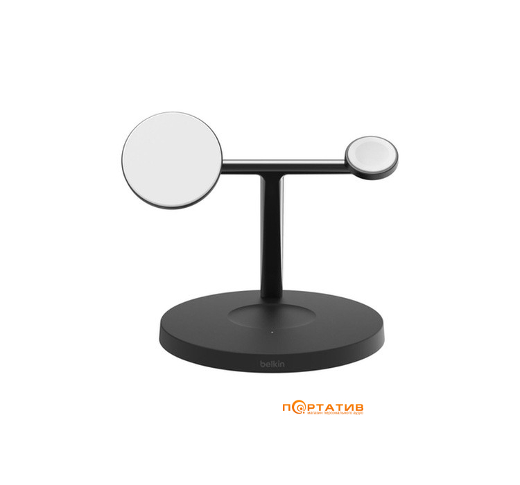 Бездротовий зарядний пристрій Belkin BoostCharge Pro 3-in-1 Wireless Qi2 15W Black (WIZ032KQBK)