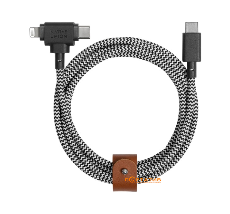 Native Union Belt Cable Universal USB-C to USB-C/Lightning Zebra (1.5 m) (BELT-CCL-ZEB-NP)