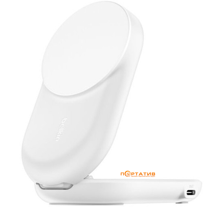 Бездротовий зарядний пристрій Belkin UltraCharge 2-in-1 Foldable Magnetic Charging 25W White (WIZ039KQWH)