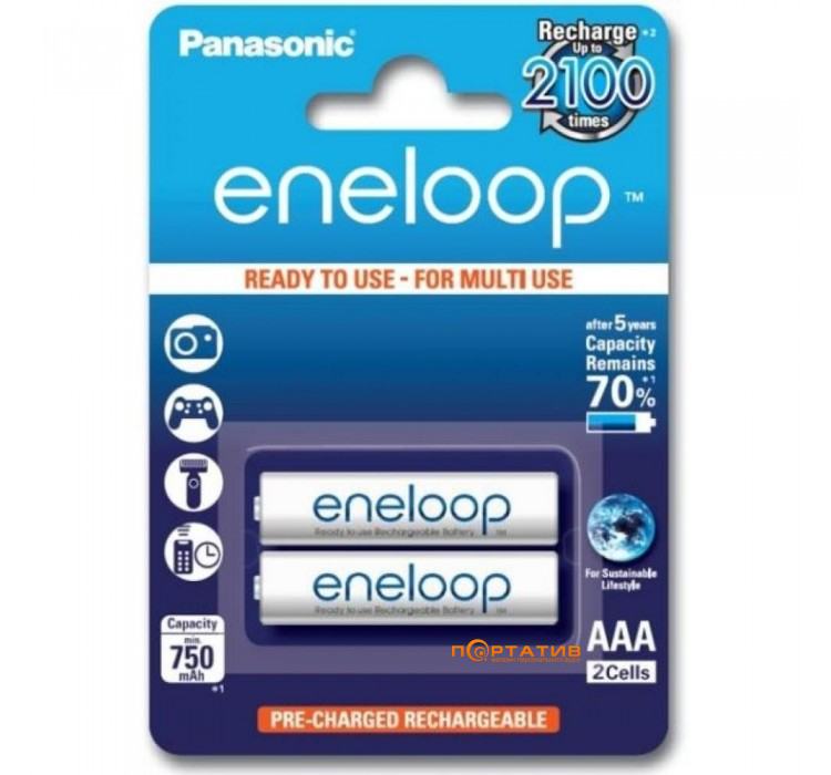 Panasonic Eneloop AAA 750 2BP mAh NI-MH (BK-4MCCE/2BE)