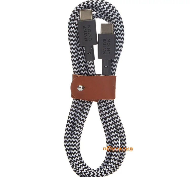 Кабель Native Union Belt Cable USB-C to USB-C Zebra (1.2 m) (BELT-C-ZEB-2-NP)