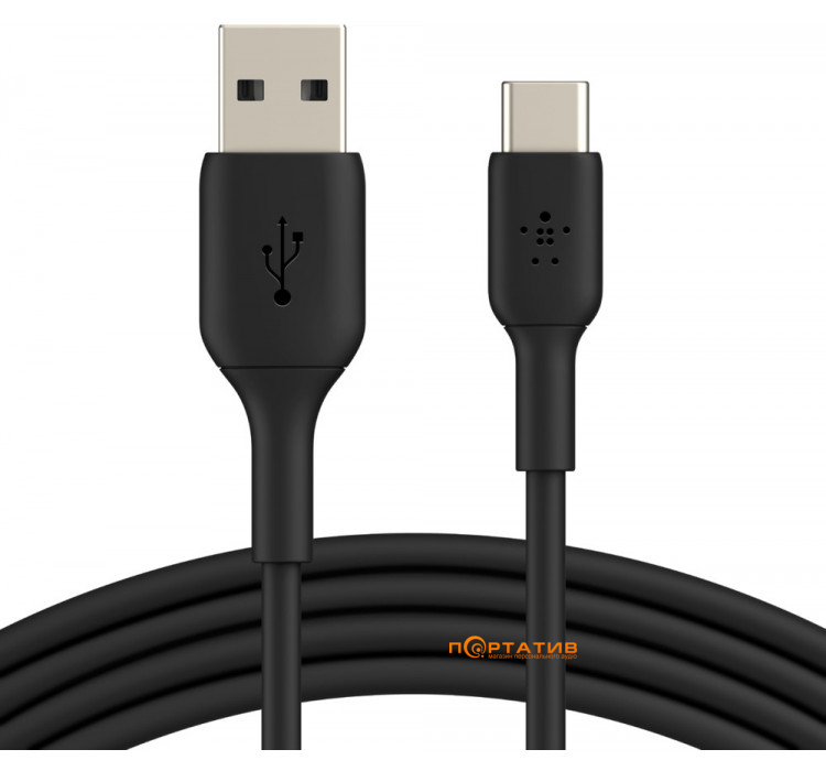 Belkin USB-A - USB-С PVC Cable 2 m Black (CAB001BT2MBK)