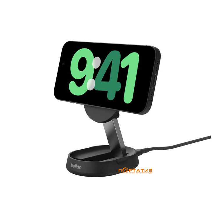 Беспроводное зарядное устройство Belkin Magnetic Stand Qi2 15W Black (WIA008VFBK)