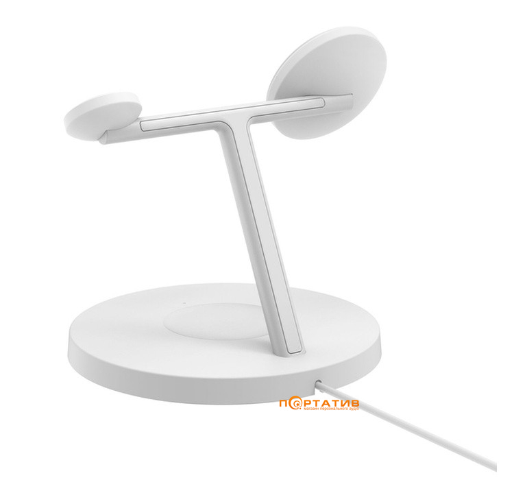 Беспроводное зарядное устройство Belkin BoostCharge Pro 3-in-1 Wireless Qi2 15W White (WIZ032KQWH)