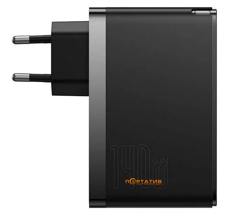 Зарядний пристрій  Baseus GaN5 Pro 140W (2x Type-C, USB-A) + Type-C Cable Black (CCGP100201)