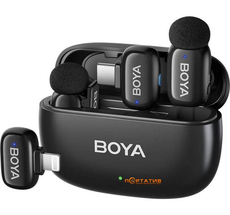 Микрофон BOYA mini 2-01 Type-C/Lightning Black