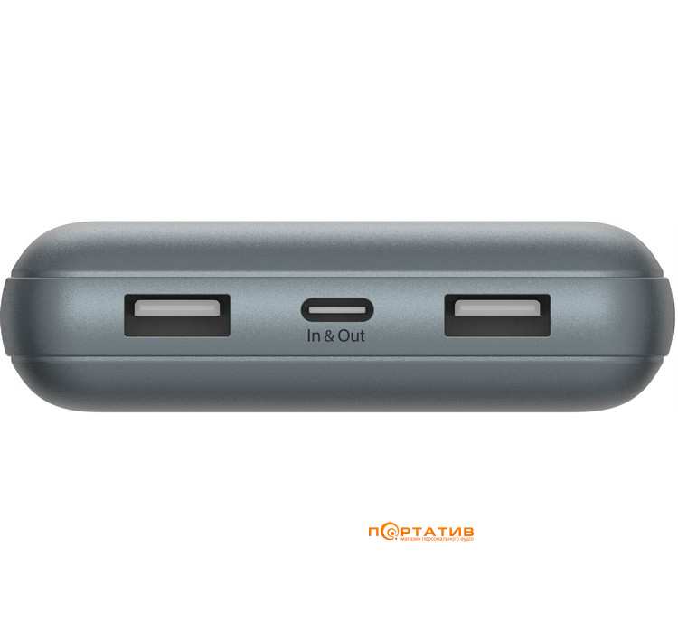 Внешний аккумулятор Belkin Power Bank 10000 15W Dual USB-A USB-C Grey (BPB011BTGY)