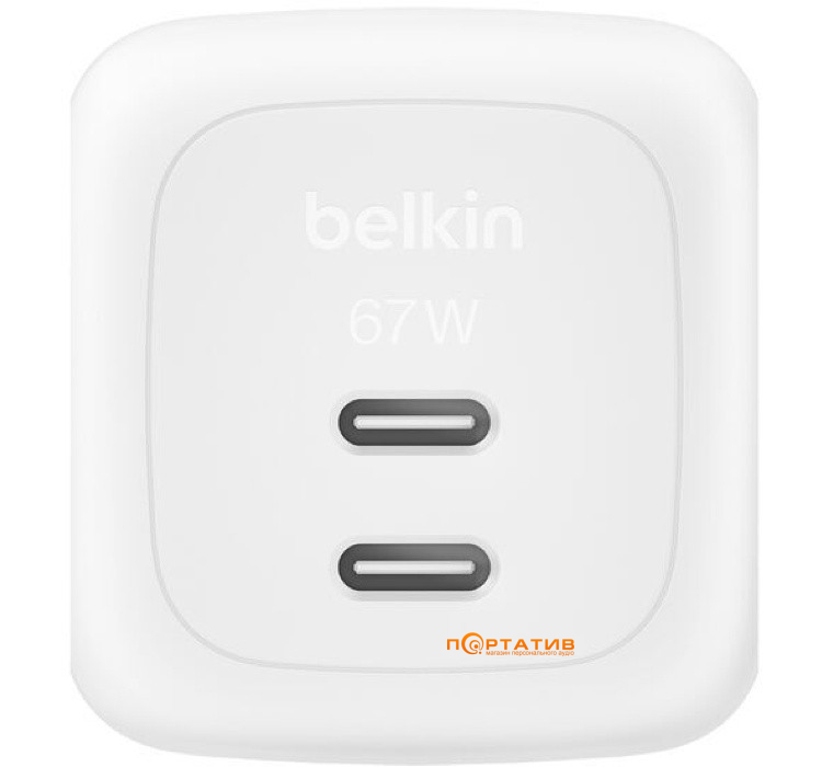 Зарядное устройство Belkin BoostCharge Pro GaN PD 67W White (WCH020KQWH)
