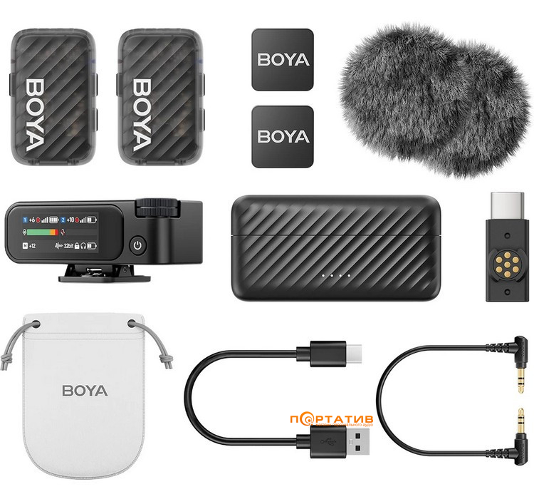 Микрофон BOYA MIC 2-02 Type-C/TRS Black