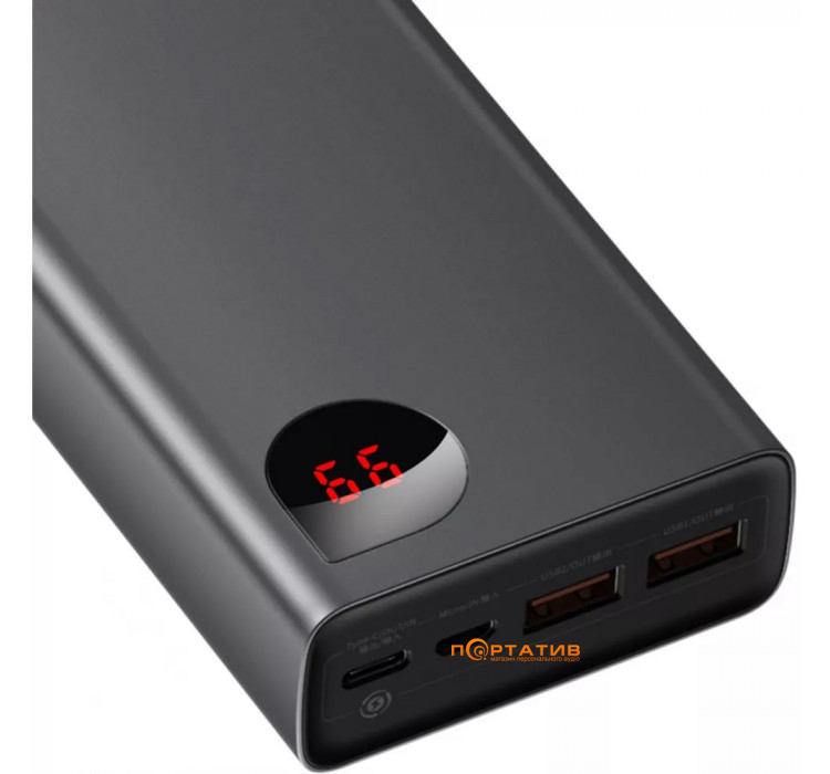 Baseus Adaman Metal Digital Display Quick Charge Power Bank 65W 20000mAh Black