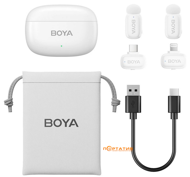 Мікрофон BOYA mini-13 Type-C/Lightning White