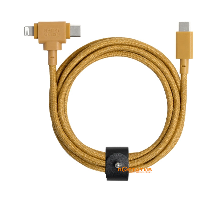 Native Union Belt Cable Universal USB-C to USB-C/Lightning Kraft (1.5 m) (BELT-CCL-KFT-NP)