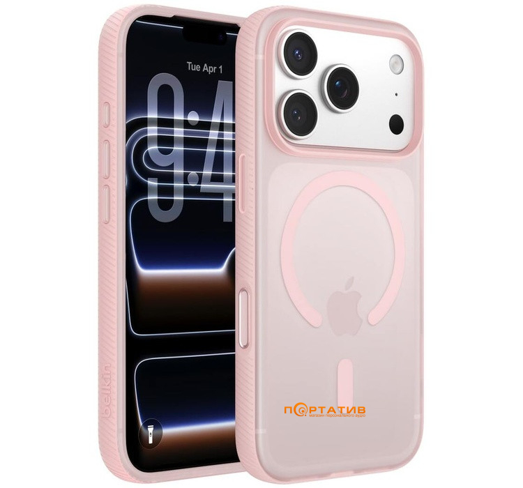 Чехол Belkin iPhone 17 Pro Magnetic Protective Grip Pink (MSA035HQPK)