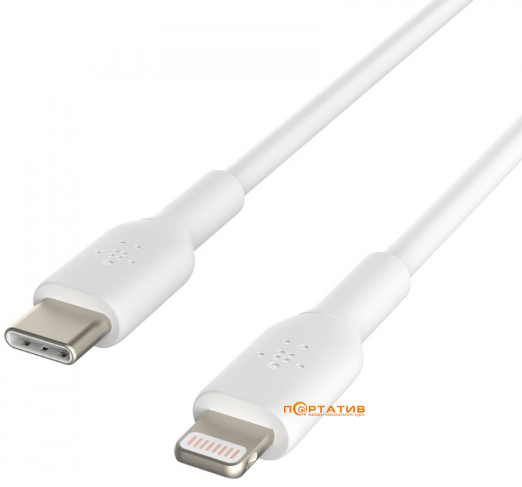 Belkin USB-C - Lightning PVC Cable 1 m White (CAA003BT1MWH)