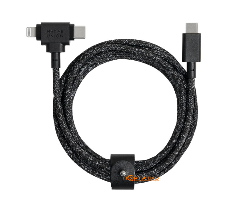 Native Union Belt Cable Universal USB-C to USB-C/Lightning Cosmos Black (1.5 m) (BELT-CCL-COS-NP)