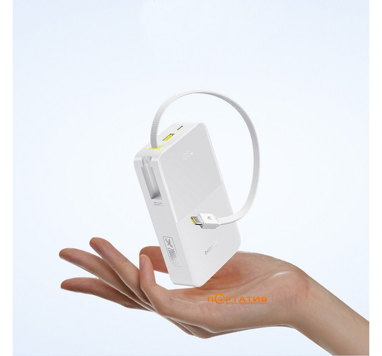 Внешний аккумулятор Baseus EnerFill Bipow2 Pro 22.5W PD 20000mAh w/cable White (E0027700)