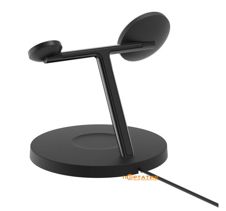 Бездротовий зарядний пристрій Belkin BoostCharge Pro 3-in-1 Wireless Qi2 15W Black (WIZ032KQBK)