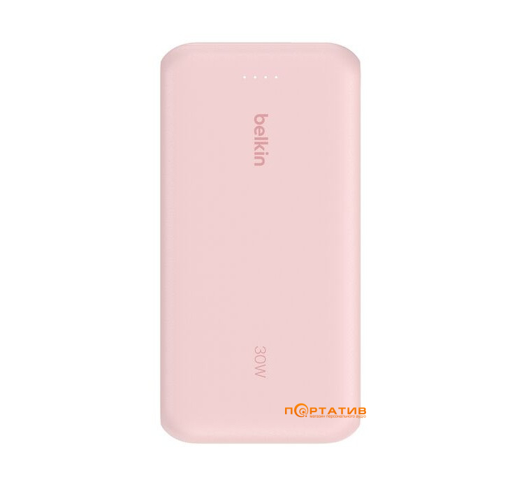 Зовнішній акумулятор Belkin Power Bank 20000 30W PD Integrated USB-C Pink (BPB024HQPK)