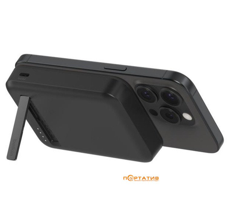 Внешний аккумулятор Belkin Power Bank 8000mAh 15W MagSafe Qi2, USB-C 20W PD Black (BPD007BTBK)