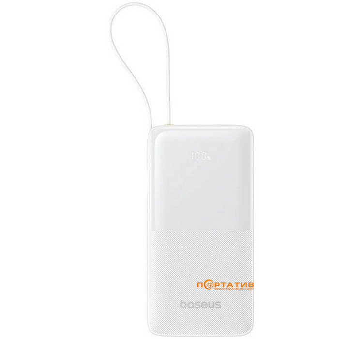 Внешний аккумулятор Baseus EnerFill Bipow2 Pro 22.5W PD 20000mAh w/cable White (E0027700)