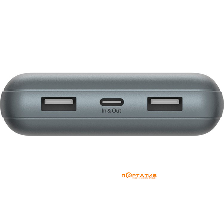 Зовнішній акумулятор Belkin Power Bank 20000 15W Dual USB-A USB-C Grey (BPB012BTGY)