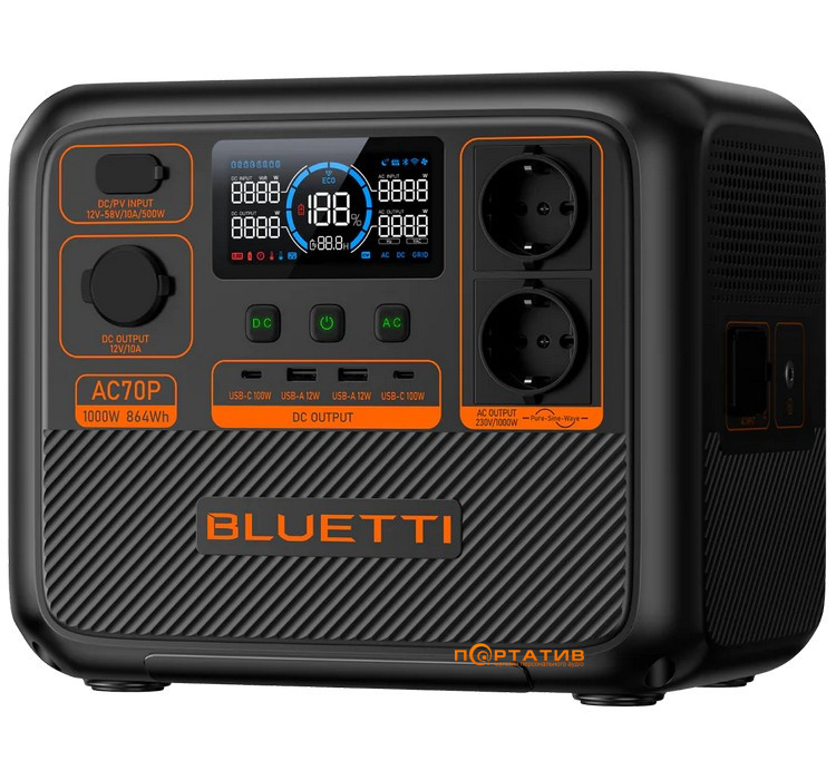 Зарядна станція Bluetti AC70P 864Wh 1000W