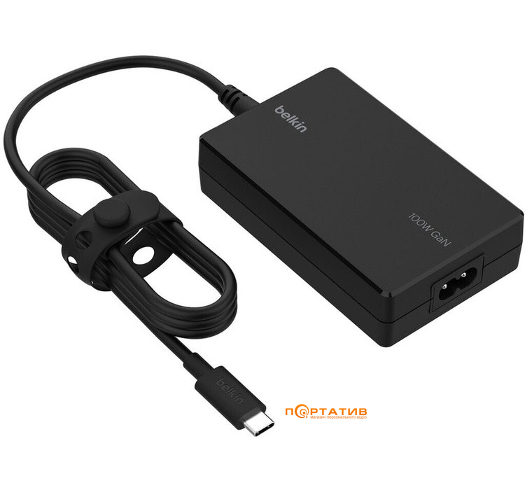 Зарядное устройство Belkin 100W USB-С GAN PD PPS + USB-C Cable 2m (INC016VFBK)