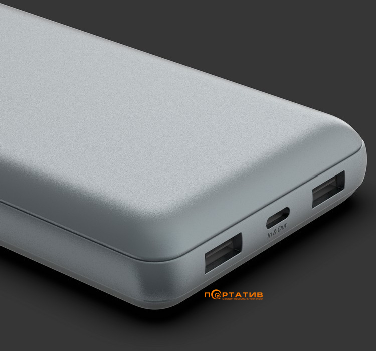 Внешний аккумулятор Belkin Power Bank 10000 15W Dual USB-A USB-C Grey (BPB011BTGY)