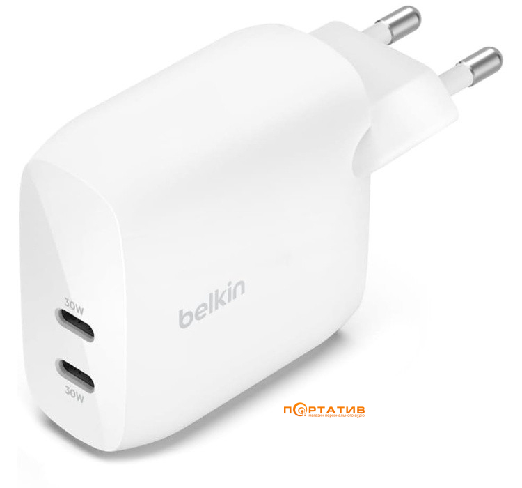 Зарядное устройство Belkin Boost Charger Pro PD 60W White (WCB010VFWH)