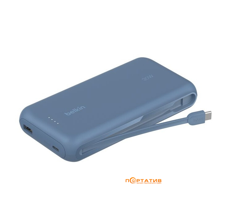 Зовнішній акумулятор Belkin Power Bank 20000 30W PD Integrated USB-C Blue (BPB024HQBL)