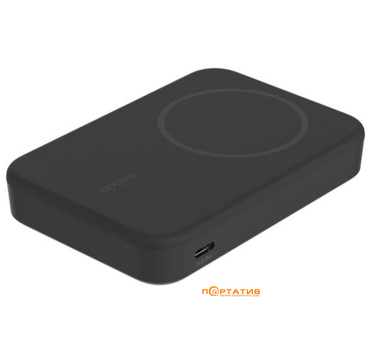 Внешний аккумулятор Belkin Power Bank 8000mAh 15W MagSafe Qi2, USB-C 20W PD Black (BPD007BTBK)