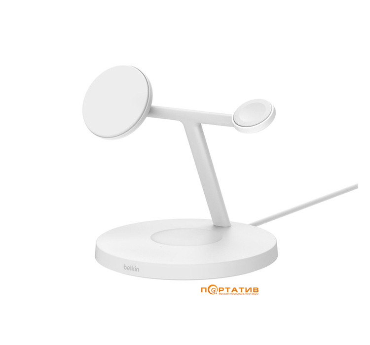 Беспроводное зарядное устройство Belkin BoostCharge Pro 3-in-1 Wireless Qi2 15W White (WIZ032KQWH)