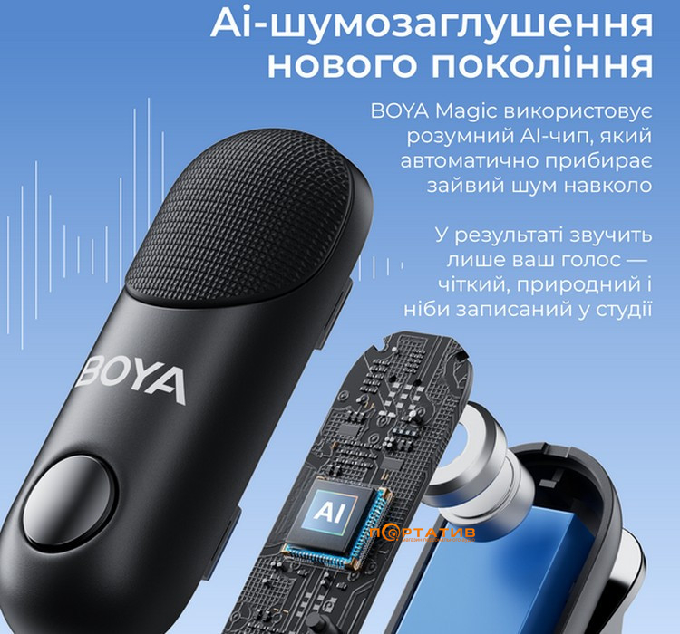Мікрофон BOYA Magic-02 Type-C/Lightning Black